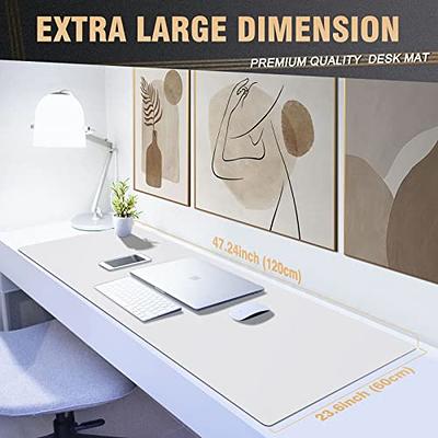  Desk Pad Protector Office Desk Mat, BUBM Waterproof PU Leather  Desk Writing Mat Laptop Large Mouse Pad Desk Blotters Desk Decor for Office  Home, 35.4 x 17 White : Office