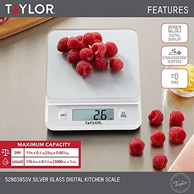 Taylor Waterproof Digital Kitchen 11 Lb Food Scale Black : Target