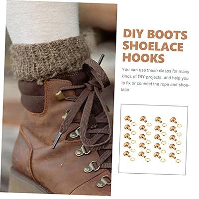 Boot Lace Hooks Boot Hooks Lace Fittings Climb Shoelace Buckle 20pcs/set  Boot Hooks Lace Fittings With Rivets For Repair/Camp/Hike/Climb Accessories