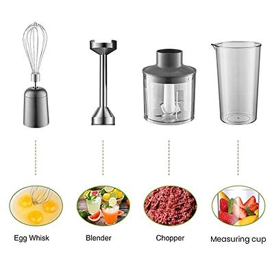 Chefx 5-in-1 Immersion Blender - 9 Speed Ultra Powerful Stainless Steel Hand Mixer for Kitchen - Electric Handheld Stick