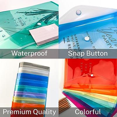 20 Pack Clear Document Folders Plastic Envelopes Poly Envelopes File  Envelopes with Label Pocket and Snap Button for Home Work Office  Organization 