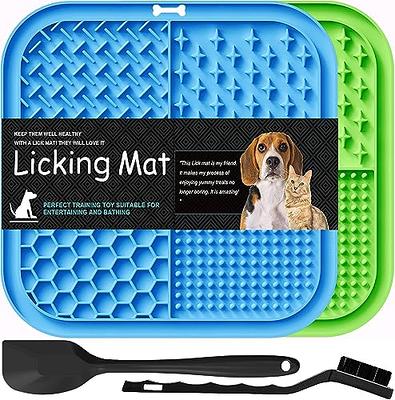 2 PCS Lick Mat for Dogs, Slow Feeder Licking Mat, Anxiety Relief Lick Pad  with Suction Cups for Peanut Butter Food Treats Yogurt, Pets Bathing