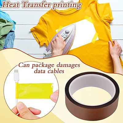 2 Rolls Heat Tape for Sublimation,30mm x 33m (108ft ) Heat Resistant  Tape,Heat Transfer Tape,Heat Vinyl Press Tape,High Temperature Tape for