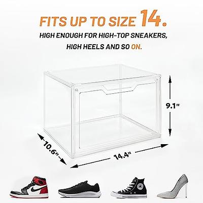  Acrylic Display Case Clear Plastic Purse and Handbag Storage  Organizer for Closet, Stackable Acrylic Storage Boxes with Magnetic Door  for Collectibles Shoes Wallet Cosmetic Book Toys Display (12 Pack): Home 