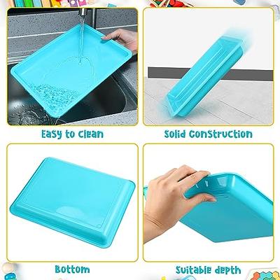 24 Pcs Activity Plastic Art Trays and Craft Tray 11 x 8.66 x 0.98 Inch Flat  Storage Tray Serving Organizer Tray Stackable Bin for Painting Beads Office  School DIY Projeects (Light Blue) - Yahoo Shopping