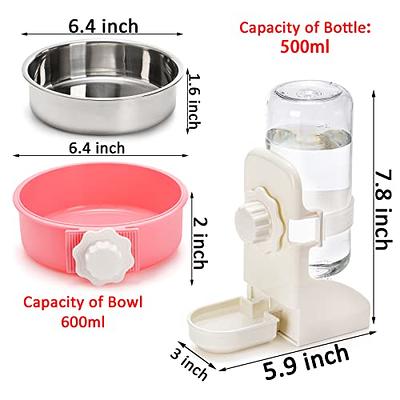 Coloch Set of 3 Dog Cage Bowl, 2 Removable Stainless Steel Bunny