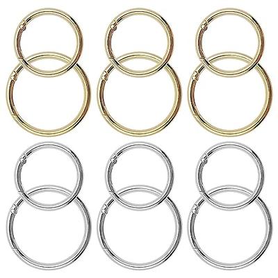  10Pcs Trigger Metal Spring O Rings Heavy Duty Round Carabiner  Clip Keychain Spring Snap Hook Buckle Jump Ring Clasp for Bag Purse Handbag  Craft Making Key Chain Keyrings - Silver 