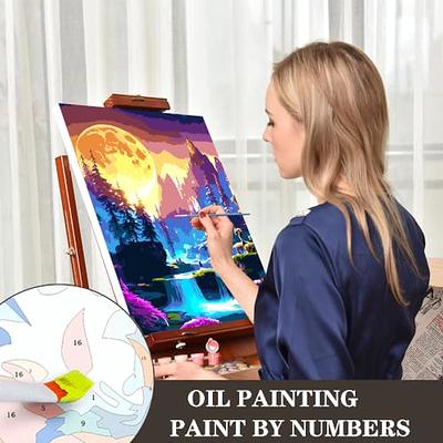 Paint by Number for Adults, Landscape Adults Paint by Numbers Kits On  Canvas Moon Painting by
