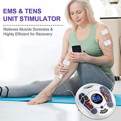 Foot Massager Machine EMS Feet and Legs Tens Unit Machine for Pain  Neuropathy 