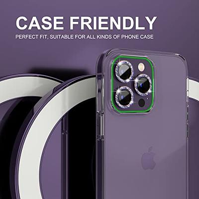 [3+1] for iPhone 14 Pro/iPhone 14 Pro Max Camera Lens Protector Bling, 9H Tempered Glass Camera Cover Screen Protector Metal Ring Decoration