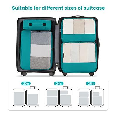 BAGAIL Clear Packing Cubes Packing Organizer for Travel Accessories Luggage Suitcase, Teal 4Set