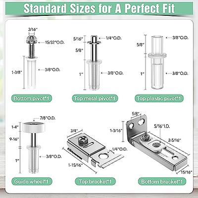 Bifold Door Hardware Repair Kit - 2 Pack Bi-fold Sliding Closet Doors Replacement  Parts Include Top