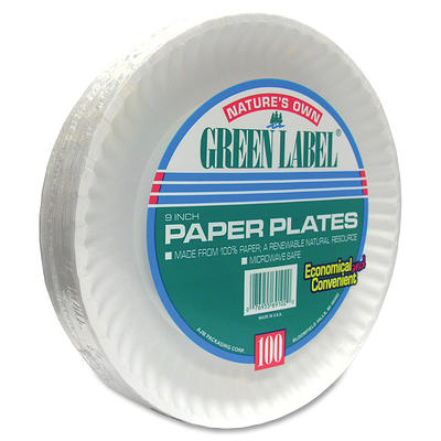 AJM Packaging White Paper Plates 6 inch Dia 100/Bag 10 Bags/Carton