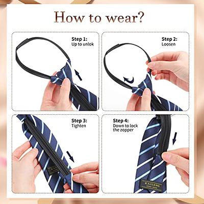 SATINIOR Men's Adjustable Zipper Necktie