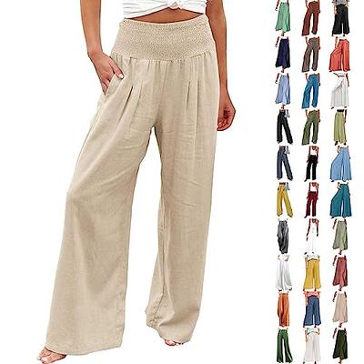Flowy Beach Pants for Women high Waisted Summer Palazzo Pants