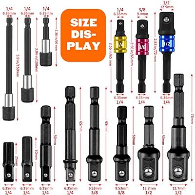 Flexible Drill Bit Extension Set & Universal Socket Tool, Bendable