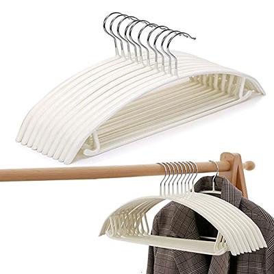 Plastic Clothes Hangers, Upgraded Rubber Stripe Non-Slip Coat