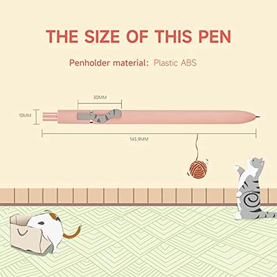  LSLSHY Cute Pens Black Ink Retractable 0.5mm Gel Pens Bullet  Point Pretty Nice Kawaii Office School Supplies Gifts for Kids Girls Boys  Women Fun Pens for Journaling, Pack of 6pcs（Little White