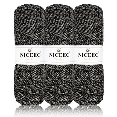NICEEC 3 Skeins Cotton Blend Yarn for Hand Knitting Soft Acrylic Yarn for  Crocheting Worsted Weight Yarn for DIY Craft Total Length  3×164yds(100g×3)-Black - Yahoo Shopping