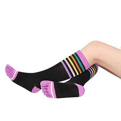 Toe Socks, Five Finger Socks, Rainbow, Black, Pink, Fun Colourful