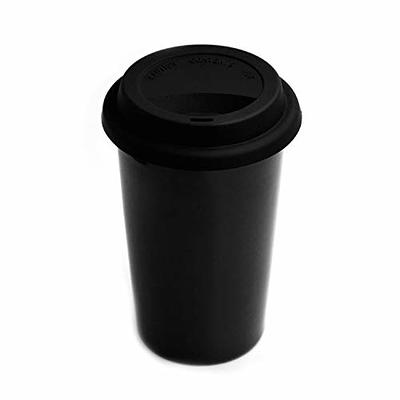 UDMG Reusable Double Wall Insulated White Ceramic Travel Coffee Cup with Lid & Sleeve, 12 fl.oz, I Am Not A Paper Cup