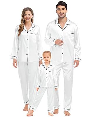 Solid Pajama Set, Long Sleeve Button Up Lapel Top & Pants Pj Set, Women's  Sleepwear & Loungewear - Temu