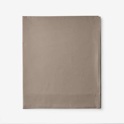 The Company Store Company Cotton Percale Mocha Solid 300-Thread Count Twin Fitted Sheet, Brown