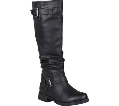 Women's Journee Collection Stormy Extra Wide Calf Knee High Slouch Boot  Black Faux Leather 10 M - Yahoo Shopping