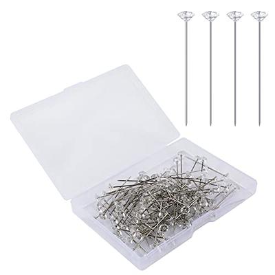 100PCS Stainless Steel Rhinestones Pins Straight Head Pins for Wedding  Bouquets Decoration