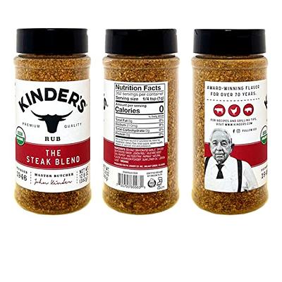 Kinder's Organic Prime Rib Rub, Premium Quality Seasoning, MSG Free, USDA  Certified Organic, 11 oz
