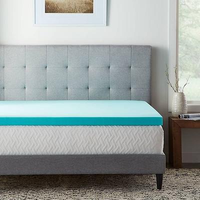 Lucid Comfort Collection 4 inch Gel and Aloe Infused Memory Foam Topper - Twin Blue