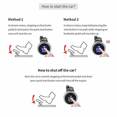 EASYGUARD ES002-P5 Push Start Button kit & keyless go Compatible with  Factory or aftermarket car Alarm or keyless Entry System DC12V