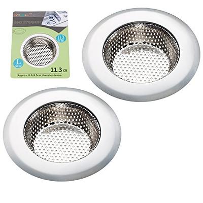 2pcs Kitchen Sink Strainer - Stainless Steel Sink Drain Strainer, Sink Strainers Basket for Kitchen Sink with Large Wide Rim 4.5 inch, Sink Filter