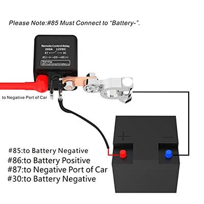 Remote Battery Disconnect Switch, DC12V 250A Wireless Remote Control Anti  Theft Upgraded Kill Switch for Car, Prevent Battery Drain Battery Shut Off