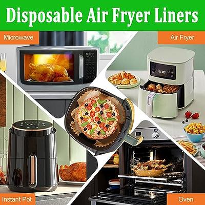 Air Fryer Paper Liners,125Pcs Parchment Paper, Air Fryer Disposable Paper Liner for Microwave, Non-Stick Air Fryer Liners Square Free of Bleach (8in)