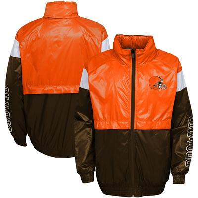 Cleveland Browns Sideline Men's Nike NFL 1/2-Zip Hooded Jacket.