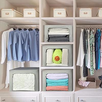 Gray Clear Front Closet Storage Bin