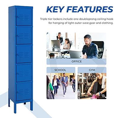 9 Door Locker Office Storage Locker Home and School Storage Organizer Metal Storage Cabinet with Lock for Classroom Gym Kids Room Playroom (Blue)