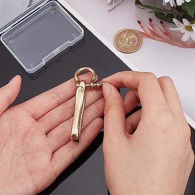 PH PandaHall Fish Hook Keychain, Brass Key Ring Golden Solid U Shape Key  Hook Belt Keyring