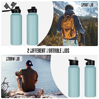 BOGI 40oz Insulated Water Bottle, Double Wall Vacuum Stainless Steel Water  Bottle with Straw and 3 Lids, Sweat-Proof Wide Mouth Steel Water Bottle
