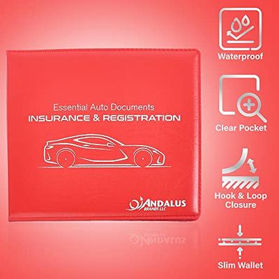 Andalus Auto Registration & Insurance Card Holder, Waterproof