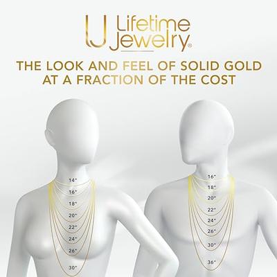 LIFETIME JEWELRY 2.2mm Rounded Box Chain Necklace for Women & Men 24k Gold  Plated (20 inches, Gold) - Yahoo Shopping