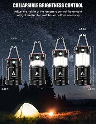 Etekcity LED Camping Lantern Magnetic Lights, Brightness Control with  Batteries, Collapsible