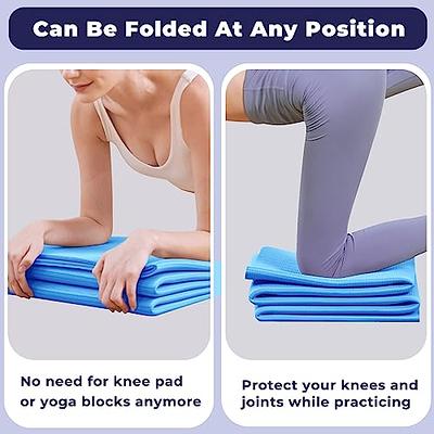 Foldable Yoga Mat Travel, Folding Travel Yoga Mat with Alignment