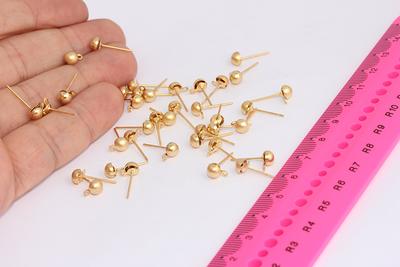  150Pcs Ball Post Earring Studs For Jewelry Making