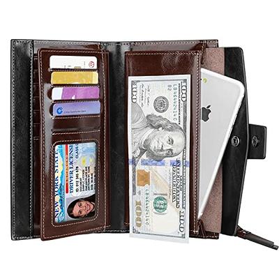 Itslife Womens Wallet,Large Capacity RFID Blocking Leather Wallets Credit  Cards Organizer Ladies Wallet with Checkbook Holder