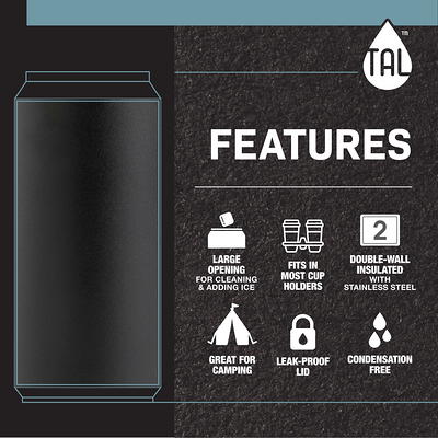 TAL Stainless Steel Tall Boy Water Bottle 18 oz, Black 