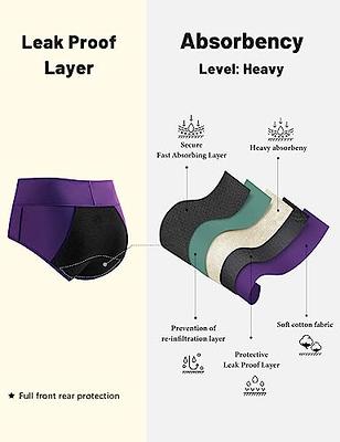 Co 6 Pack Leak Protective Panties For Women/girl Period, Flow