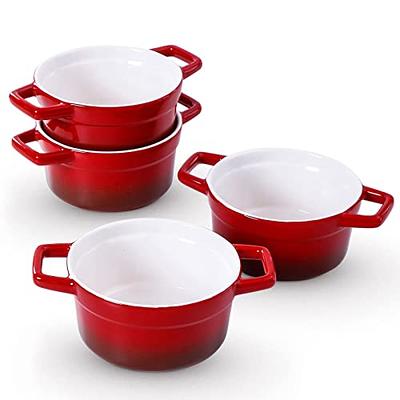 Lareina Enameled Cast Iron Dutch Oven with Lid and Dual Handles, Red