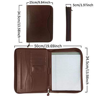 LSRRYD Business Portfolio Folder Binder Padfolio with 4 Ring Binder  Letter/A4 Size Leather Folder Writing Pad Notebook for Women Men Interview  Legal